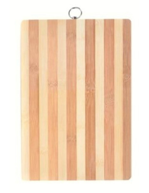 Wooden Bamboo Meat and Bread Cutting Board + 1 Spatula + 3 Spoons of Different Sizes Set