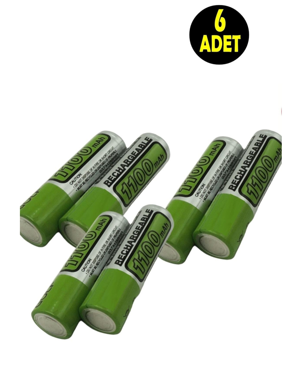 6 x 1100 mAh Ni MH AAA Rechargeable 1.2 Volt Standard Thin Pen Batteries (Rechargeable Remote Control Battery)