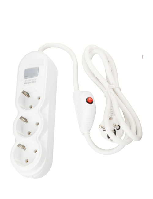 Anahtarlı 1,5 Metre Kablolu 16amper 3000w Ledli Yüsek Akım Şok Korumalı Topraklı 3 Lü Grup Priz