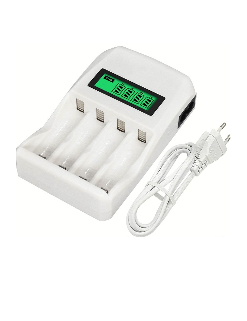 4-LED Charge Level Indicator Fast Charging Charger for AA and AAA Slim Pens, Ni-MH/Ni-CD Batteries