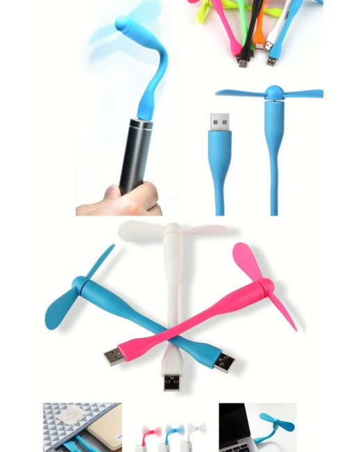 3 قطع مروحة تبريد صغيرة محمولة تعمل بمنفذ USB، مروحة جيب برتقالية