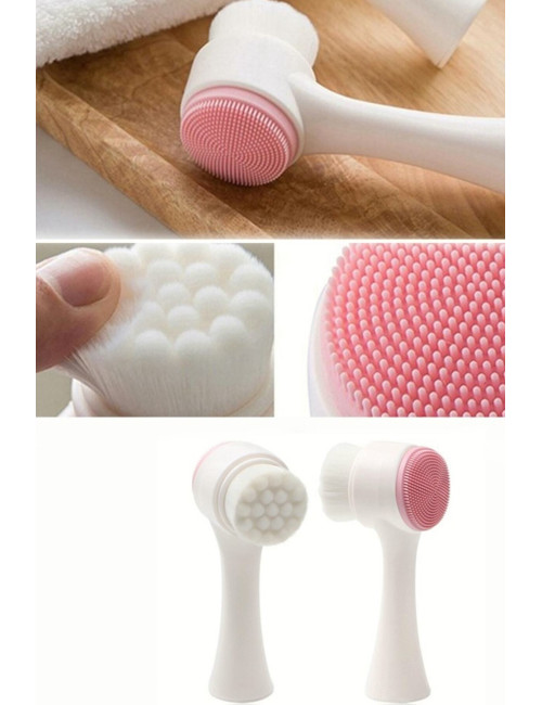 3 Double-Sided Skin and Face Cleansing Massage Brushes
