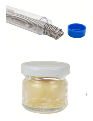 10 Gram 1.0 Mm Tüp Lehim Kaynak Teli 60/40 + 50 Gram Cam Şişe Havya Lehim Pastası