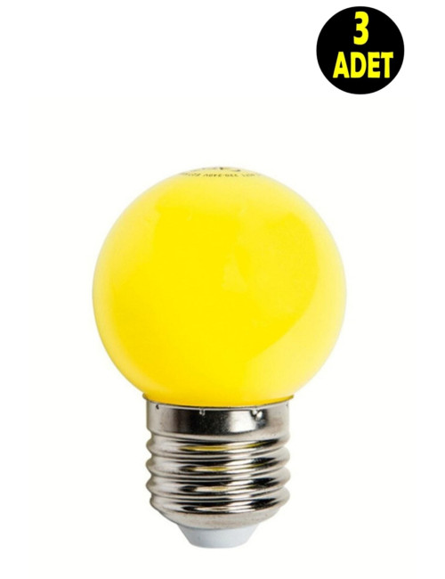 3 Yellow Light Energy Saving Colored LED Night Light Bulbs