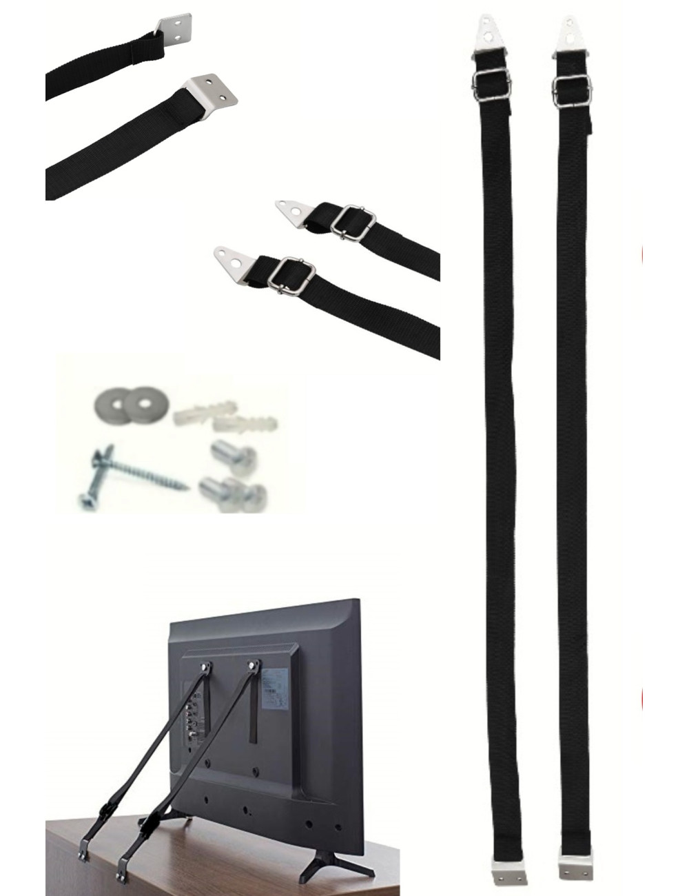 15-75" Inch LCD LED Television Mount, Baby Earthquake Safety Belt/Attachment, 38-190 Screen