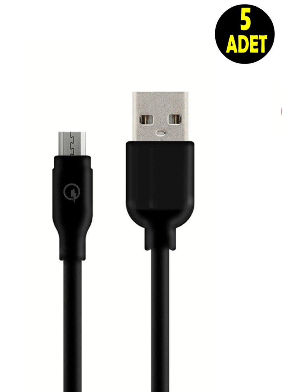 5 Adet Siyah 2 Amper Micro Usb Android Uyumlu Cep Telefonu Şarj Data Kablosu (samsung-htc-lg-sony)