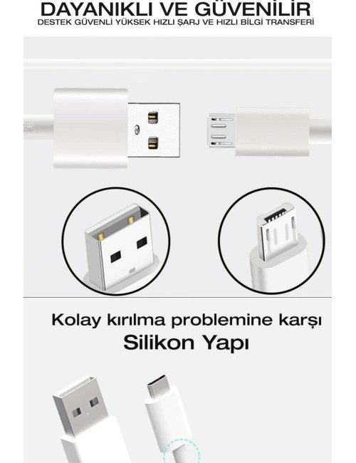 5 قطع من كابلات الشحن السريع المصنوعة من السيليكون بتقنية Micro USB بقوة 2 أمبير للهواتف المحمولة التي تعمل بنظام Android