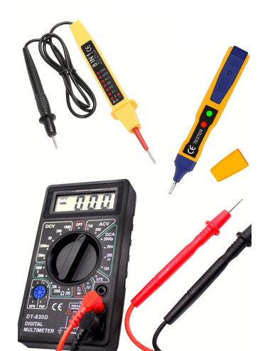 Non-contact Voltage Tester with Detector + 8-in-1 Cable Phase Tester + 830d Digital Measuring Tool