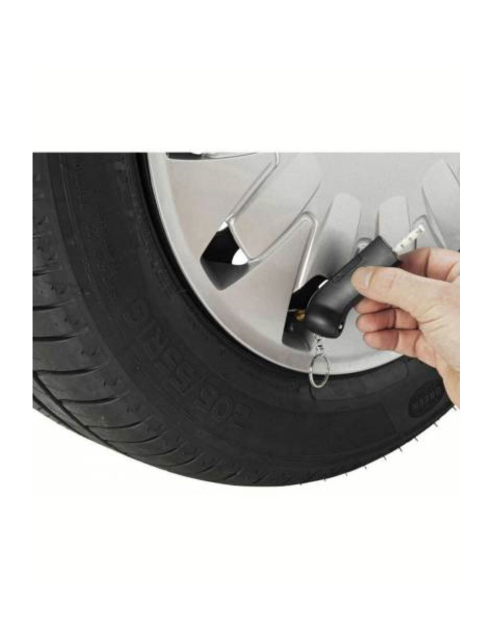 Keychain with LED Flashlight and Tire Pressure Gauge for Cars, Motorcycles, and Bicycles