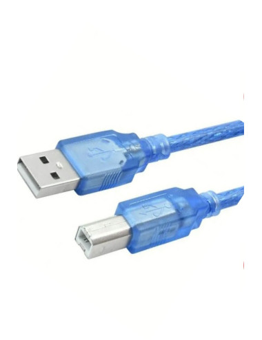 3-Meter Transparent USB-EU Printer Adapter Cable (Compatible with Laser, EPSON, Canon, HP and other printers)