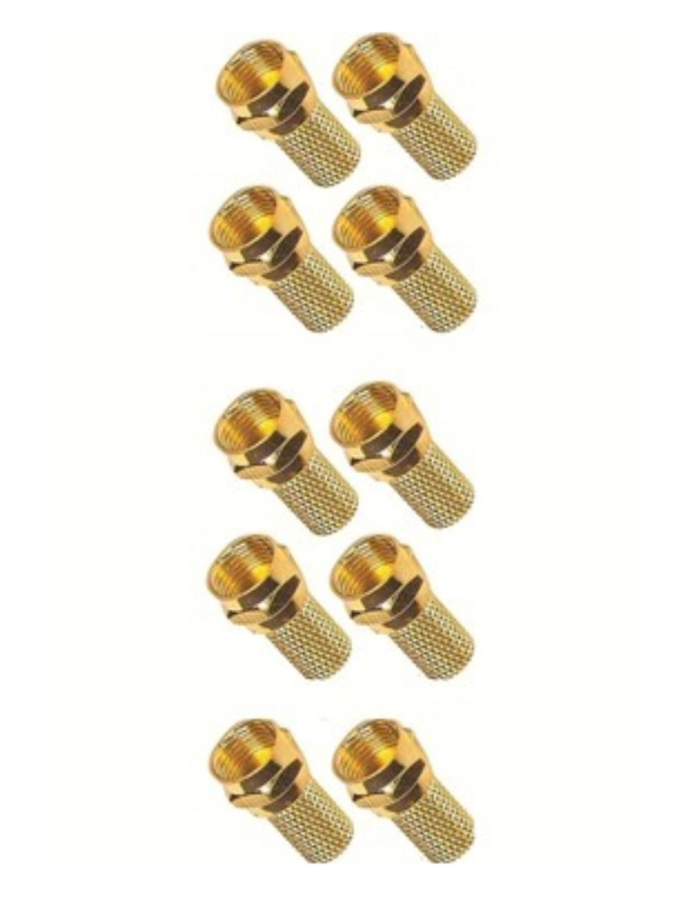 10 Adet Tv Uydu Kablosu Rg6/u4 18mm Geniş Gold F Konnektör