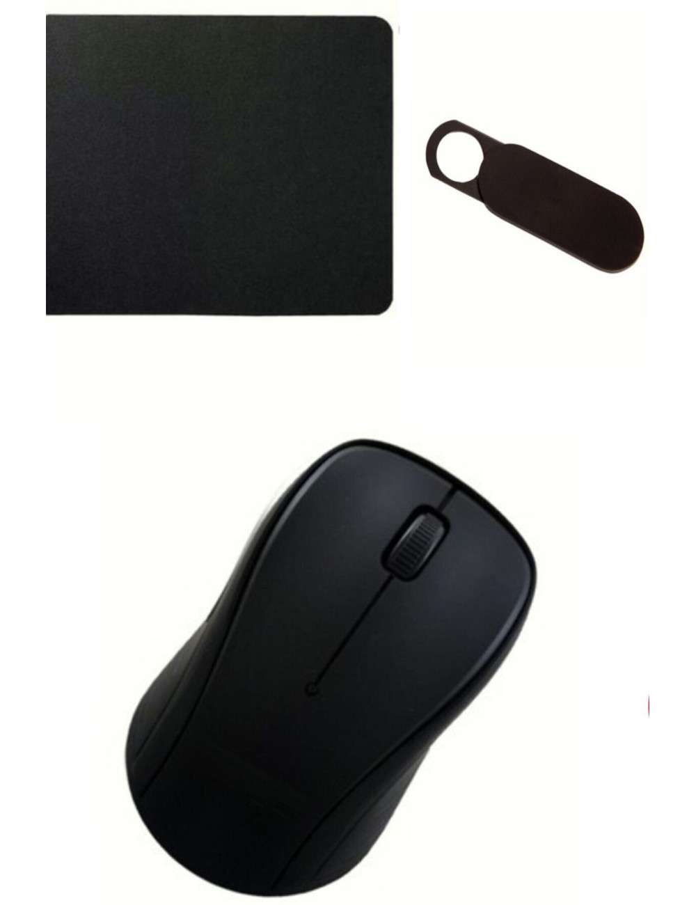 Mouse Pad + Wireless Mouse + Computer Notebook Webcam Cover