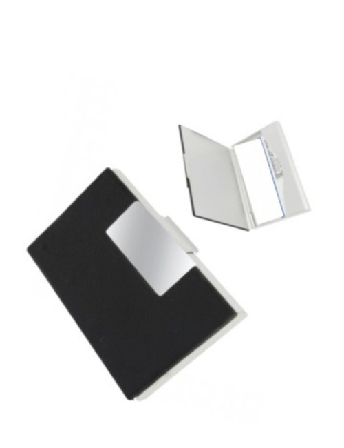 Metal Stylish Black Business Card Holder (GIFT-IN FAUX LEATHER COVERED WOMEN'S AND MEN'S BUSINESS CARD HOLDER WALLET) wholesale 