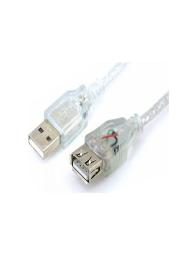كابل تمديد USB A 2.0 شفاف بطول 1.5 متر (كابل تمديد من أنثى إلى ذكر للكمبيوتر الشخصي)