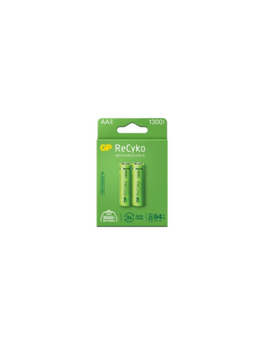 عبوتان من بطاريات Recyko 1300 Series NiMH AA القابلة لإعادة الشحن بحجم القلم (130aahcemtr-2gb2)
