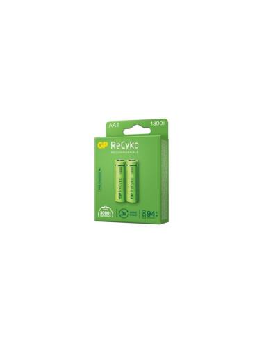 عبوتان من بطاريات Recyko 1300 Series NiMH AA القابلة لإعادة الشحن بحجم القلم (130aahcemtr-2gb2)