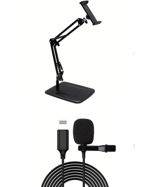 Akrobatik Metal Yükseklik Ayarlı Cep Telefonu Tablet Standı +iphone Youtuber Yaka Mikrofonu