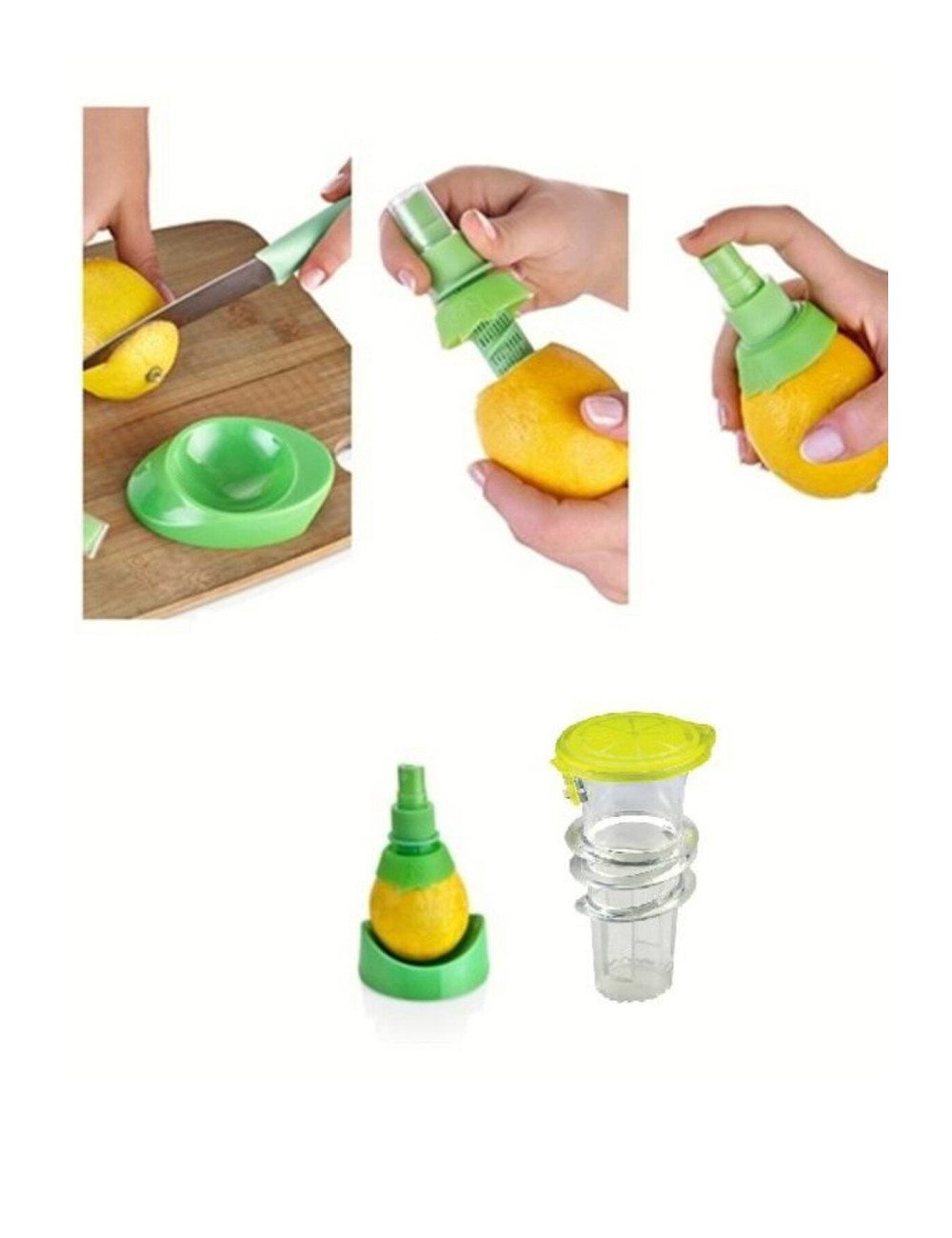 3 Lü Tutacaklı Limon Sıkma Dökme Spreyi Aparatı + Clever Cutter Akıllı Doğrayıcı Mutfak Makası