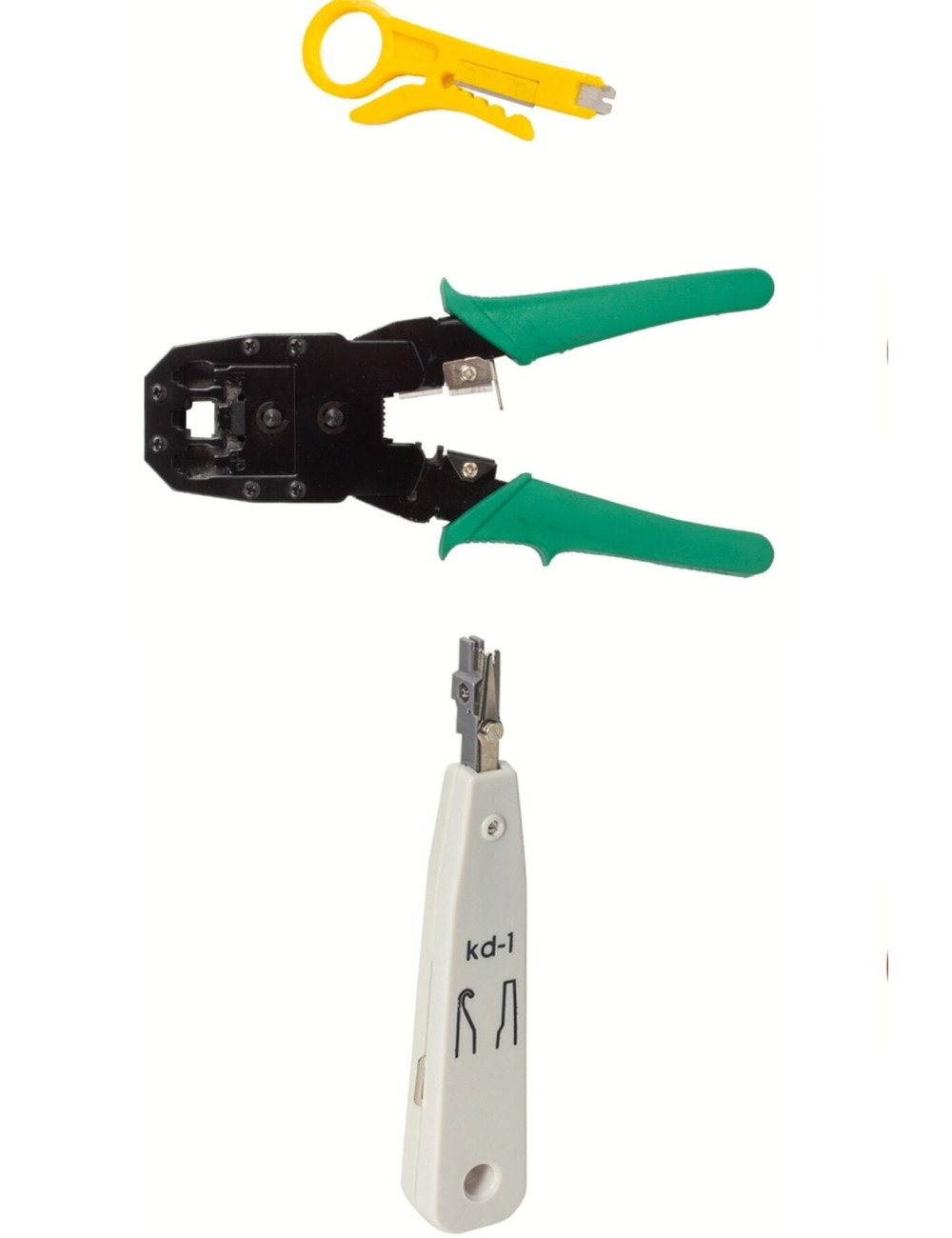 كماشة تجعيد الأسلاك من كرون + كماشة تجعيد أسلاك كابلات البيانات RJ45 وRJ11 + أداة تعرية الكابلات