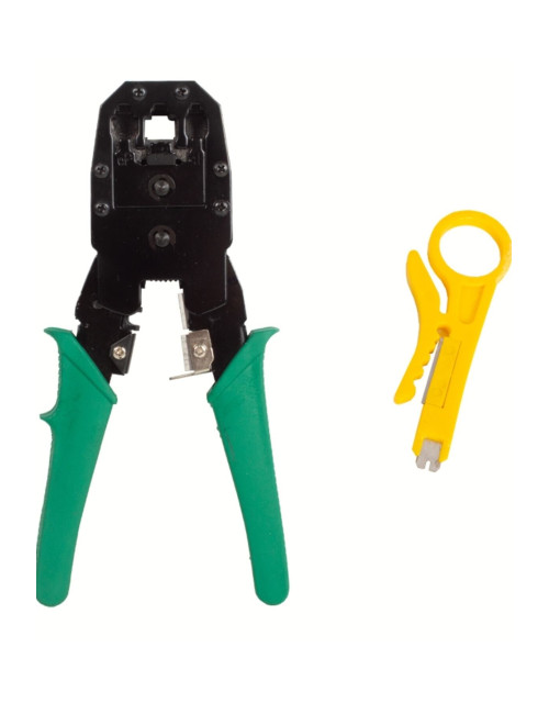 كماشة تجعيد الأسلاك من كرون + كماشة تجعيد أسلاك كابلات البيانات RJ45 وRJ11 + أداة تجريد الكابلات