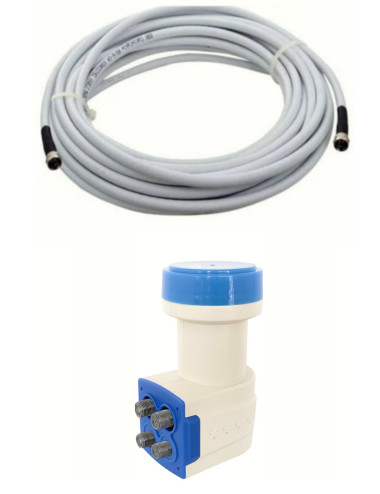 50 Metre Uydu Kablosu Dörtlü Çıkış Çanak Uydu 4k Full Hd 3d Lnb F Konnektör 4 Lü Quad Lnb