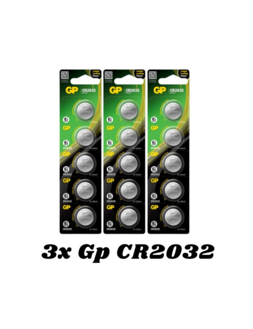 بطارية زرية GP CR 2032 بقوة 3 فولت، 15 بطارية