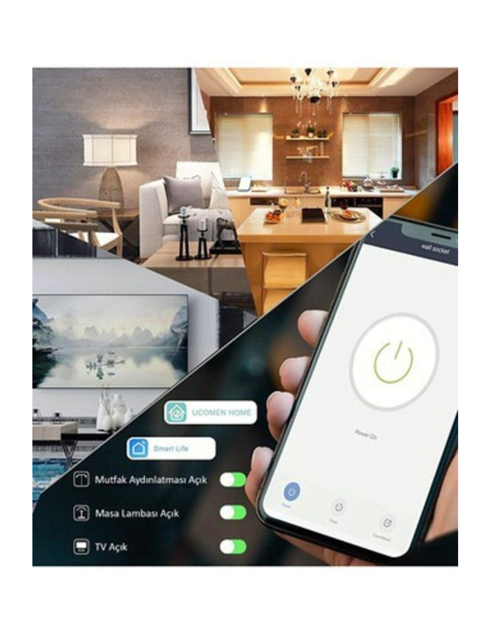 Akıllı Wifili Akım Şok Ve Isınmaya Karşı Korumalı Priz - Cep Telefonu Ile Uzaktan Kumandalı