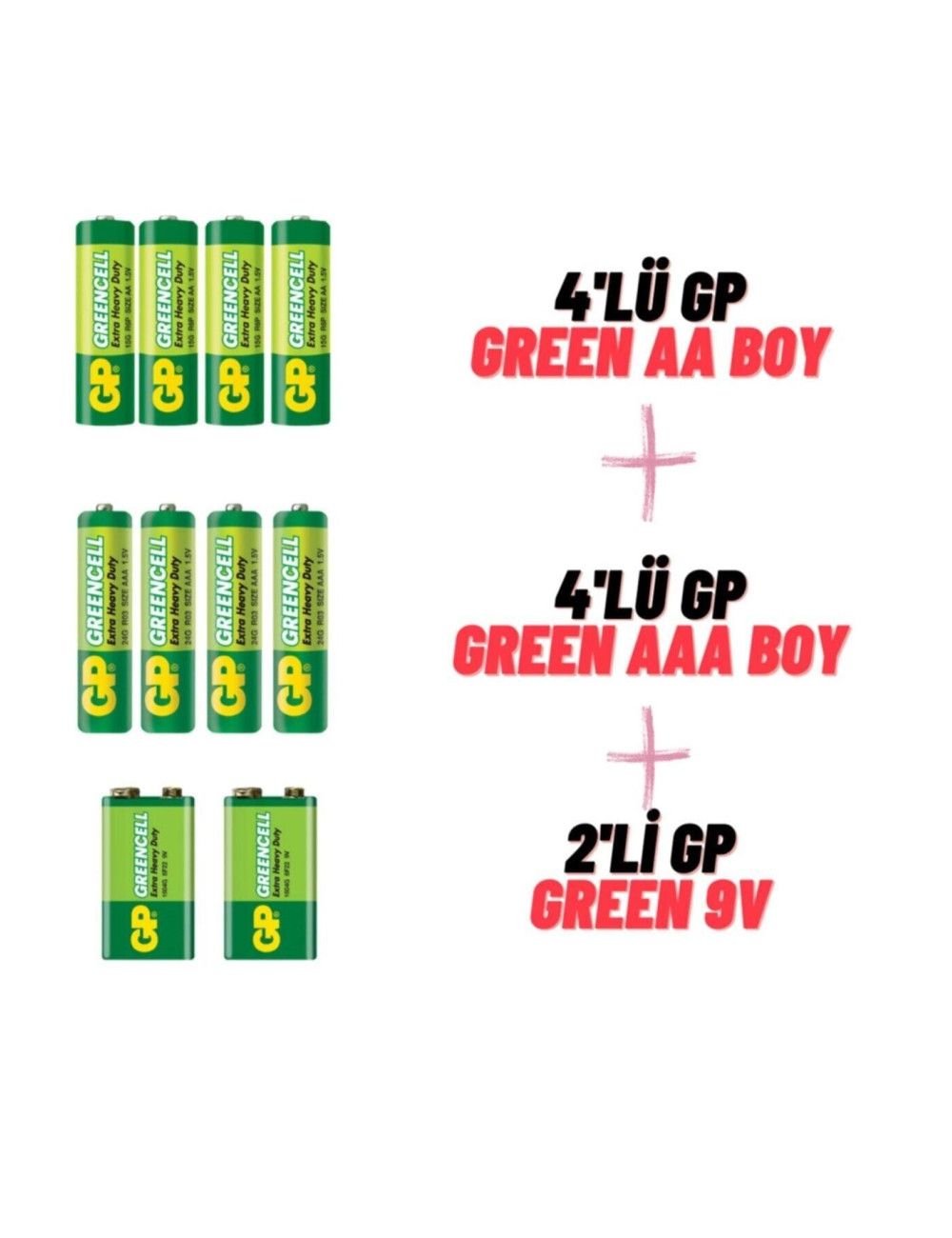 Gp Greencell Home Package (4 AA, 4 AAA, 2 9V Batteries)