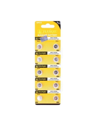 بطاريات أديبا TG2 AG3 LR41/392 القلوية (عبوة من 10 بطاريات)