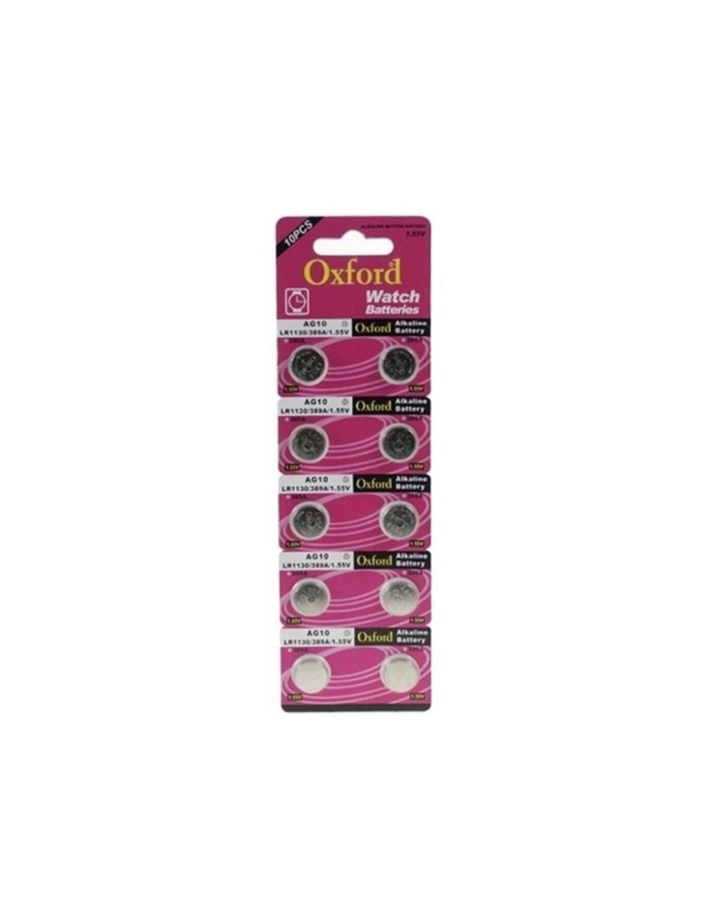 Ag10 Lr1130 389 Alkaline Button Battery, 10 Pieces Oxf-ag10-10lu