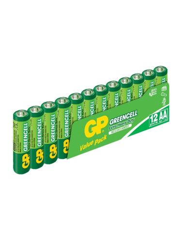 GP15-G Greencell R6 AA 12-Pack Zinc Carbon Batteries