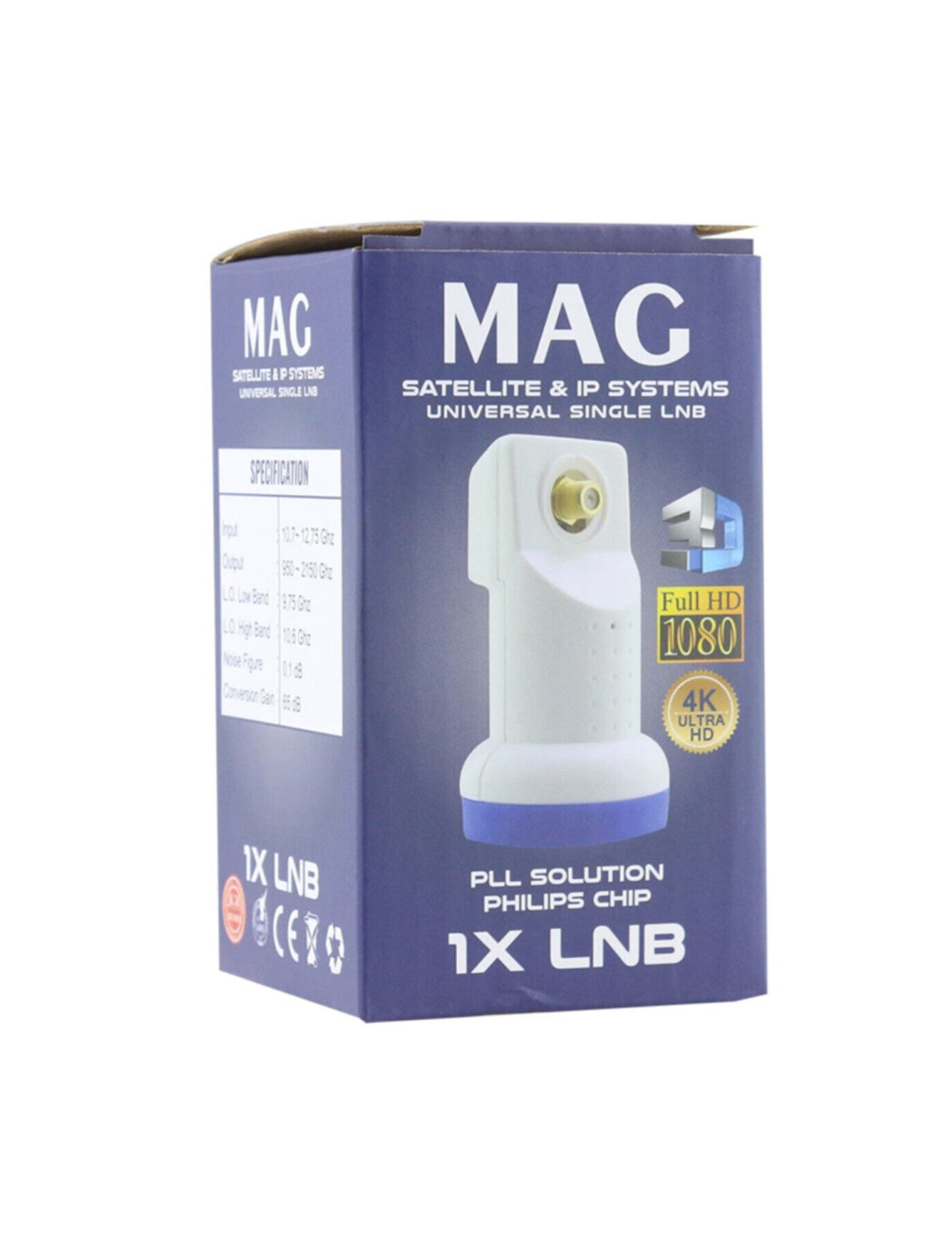 Mag Full Hd 3d 4k Tekli Lnb Altın Uçlu 0.1 Db
