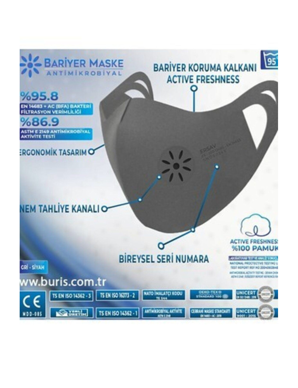 Washable High-Protection Filtered Barrier Mask