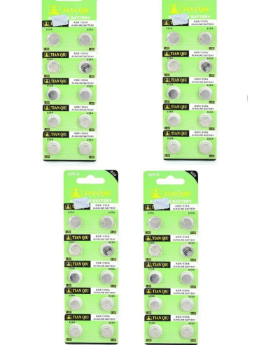 40 بطارية قلوية من نوع LR54 AG9 V9GA LR936 394 SR936 194 (للموازين والساعات وآلات الوزن والألعاب والجراجات)