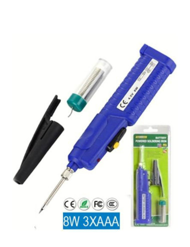 Desktop Soldering Iron Stand with Magnifying Glass + Solder Wire + Battery-Powered Pen Soldering Iron Tool Kit