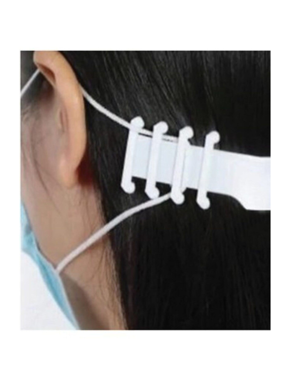 3 White Face Mask Holders, Ear Protectors, Mask Attachments