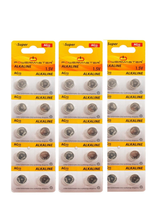 Wholesale prices for 30 Ag13 Alkaline LR44H A76 SR44 357 V13GA Button Coin Batteries (for Scales, Clocks, and Toys)