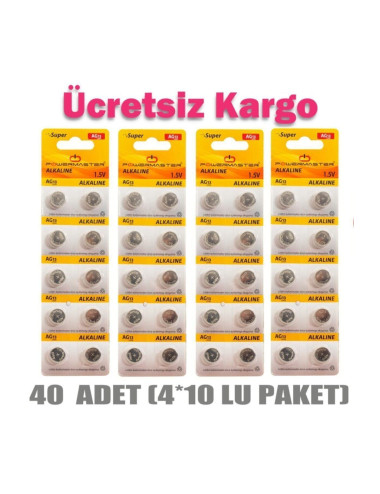40 قطعة من بطاريات AG13 القلوية LR44H A76 SR44 357 V13GA على شكل زر (بطاريات للموازين والساعات والألعاب)