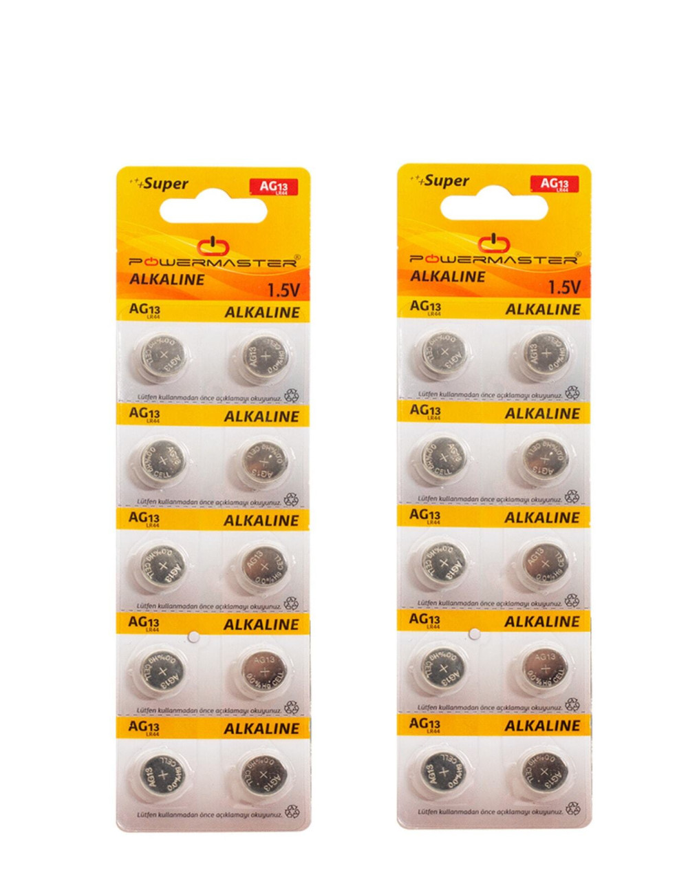 Alkalin Pil 20 Adet Ag13 Lr44h A76 Sr44 357 V13ga