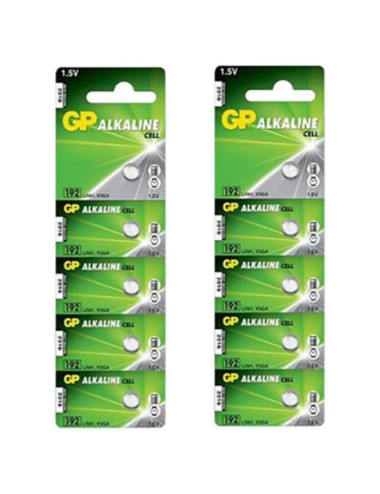 10 x AG3 LR41 392A Alkaline V3GA 5-Pack Button Batteries (192 SR 41 for Scales, Clocks, Weighing Machines, Garage Batteries)