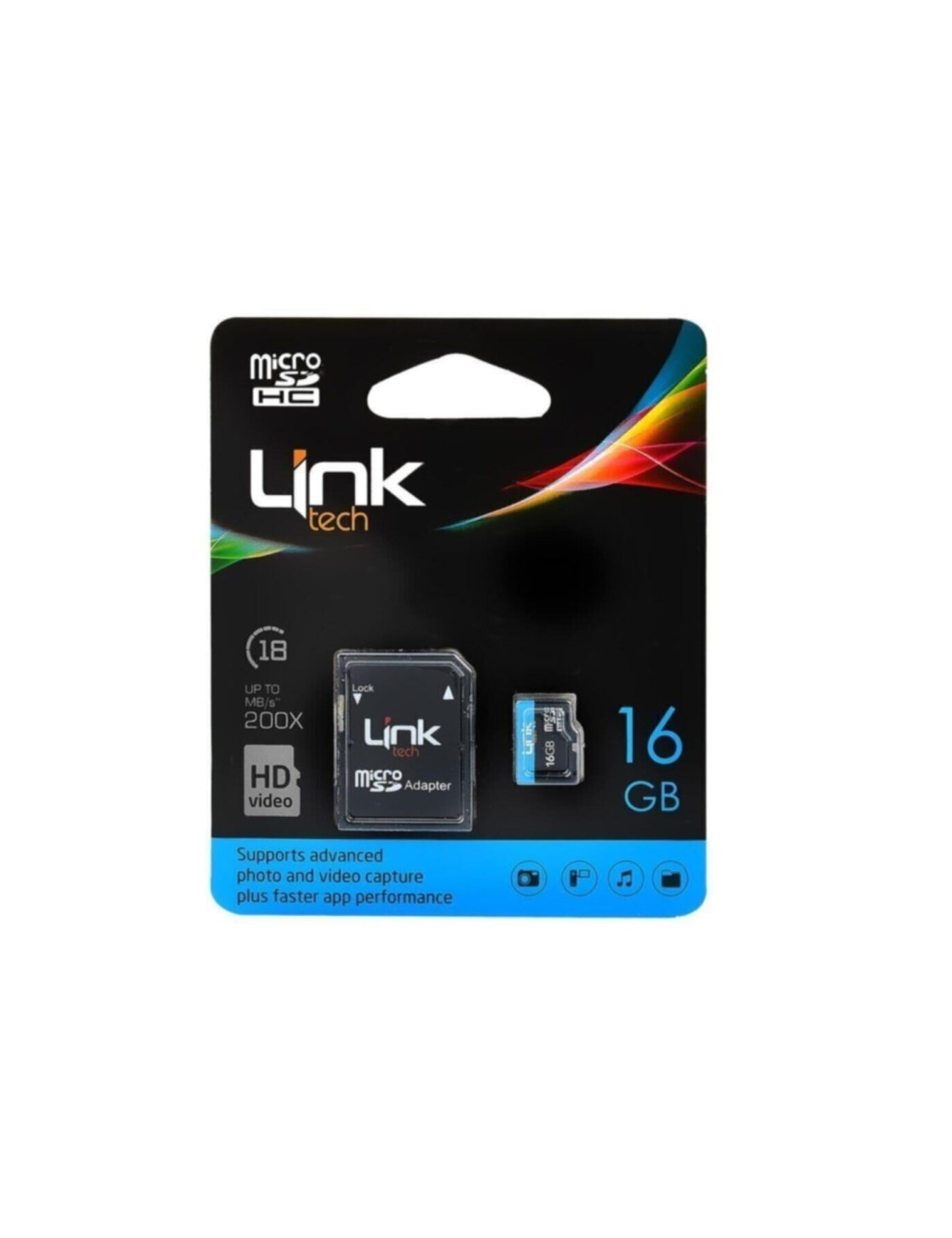 بطاقة ذاكرة Linktech سعة 16 جيجابايت من نوع Micro SD M104 الفئة 10