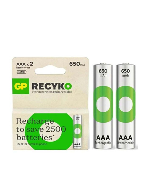 Gp Recyko 650 Mah R03 Aaa Şarjli 2li Ince Kalem Pil Gp65aaahcer21-2tlb2 (gprhch63e041